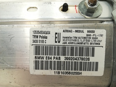 Подушка безопасности пассажира BMW X1E84  72129204378
