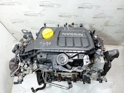 Оригинальный двигатель Nissan Qashqai J11 1.6D R9M, дизельный, 16 клапанов, 130 л.с., вид спереди.